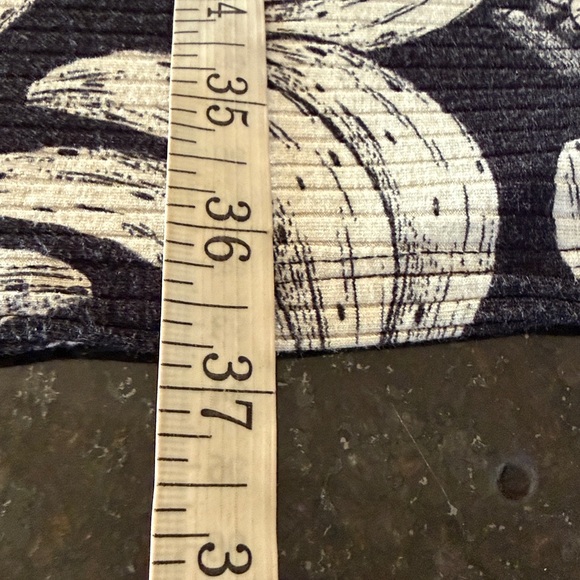 FARM Rio Black/Cream Banana Print Short Sleeve Tiered Boho Knit Dress Medium - Picture 9 of 9